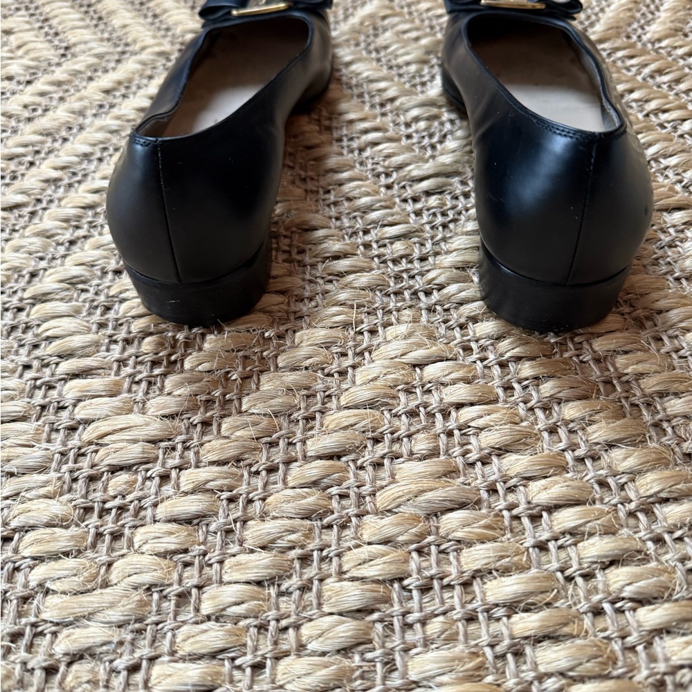 Salvatore Ferragamo Black Flats with Gold Buckle - Picture 5 of 8